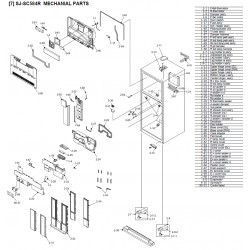 Sharp Refrigerator Exploded Diagram SJ-GC584R-BK/SL / SJ-SC584R-SL/WH