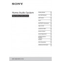 Sony Audio Instruction Manual MHC-V72D / MHC-V82D