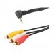 Analogue Extension Cable (Video & Audio) 3.5mm to 3 RCA Socket Cable - 1.5m