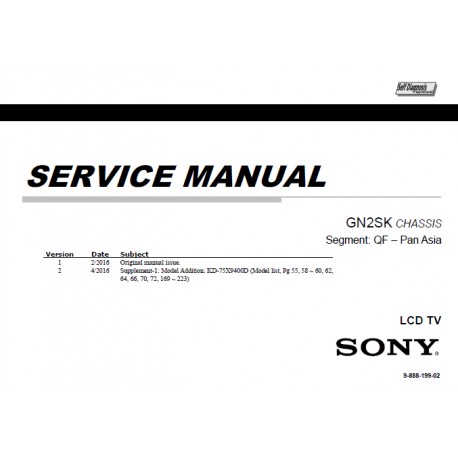 Sony KD55X9300D / KD65X9300D / KD75X9400D TV Service Manual