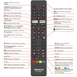 HITACHI CLE-1042 TV Remote for 50QLEDSM20 / 55QLEDSM20 / 65QLEDSM20 REM3050