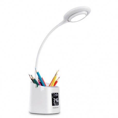 Home/Office LED Desk Lamp with Holder, Clock, Date and Temperature