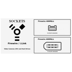Firewire (i-Link/DV) Cable 4pin to 6pin 2 Meter