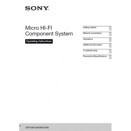 Sony Audio Instruction Manual CMTMX700NI / CMT-MX750NI