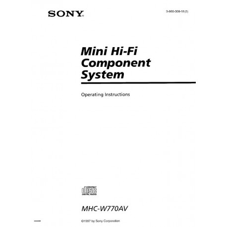Sony Audio Instruction Manual MHC-W770AV