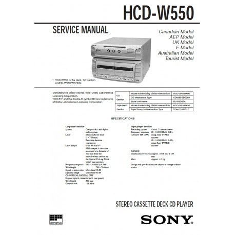 Sony HCD-W550 (MHC-W770AV) Service Manual