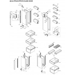 Sharp Refrigerator Exploded Diagram SJ-FP624V / SJ-FP676V (SL/BK)