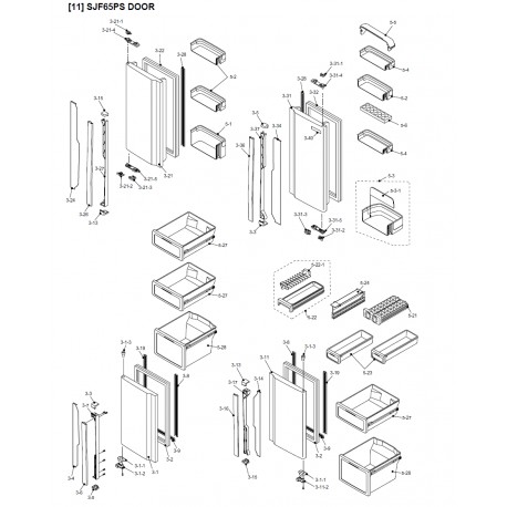 Sharp Refrigerator Exploded Diagram  SJ-F65PS-SL