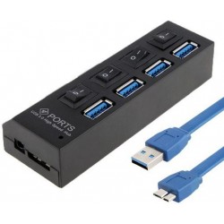 USB 3.0 USB-A to four USB-A Port Switch Hub