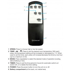 STIRLING Air Conditioner Remote for A008A-14C