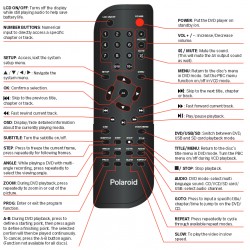 Polaroid TV/DVD Remote for PLDVD9DS