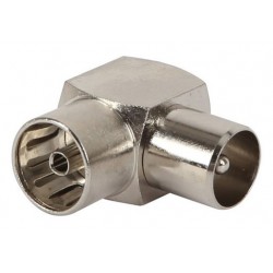 Metal PAL Female to PAL Male Right Angle Adaptor
