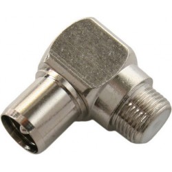 Metal PAL Male to F Socket Right Angle Adaptor