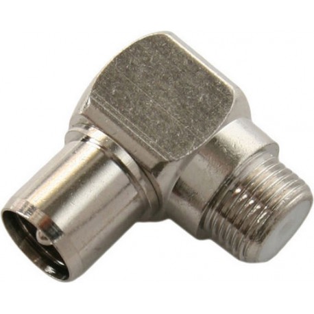 Metal PAL Male to F Socket Right Angle Adaptor