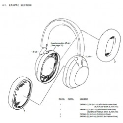 WH-1000XM5 Sony Audio Exploded Diagram