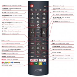 ALTIUS TV Remote for AT24HDW-BCF / AT32HDW-BCF