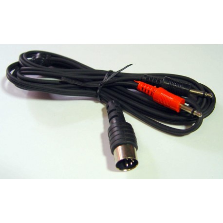 5 Pin DIN Plug to 2 x 3.5mm DC Plugs - SHIELDED 1.2M