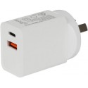 USB-A & USB-C 30W AC Charger with USB-PD QC 3.0