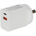 USB-A & USB-C 30W AC Charger with USB-PD QC 3.0