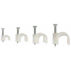 Cable Clips White Round Kit - 400 Pieces