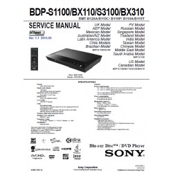 Sony BDP-S1100 / BDP-S3100 Service Manual