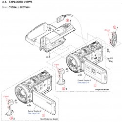 HDR-CX530E / HDR-CX535 / HDR-CX610E / HDR-PJ530E / HDR-PJ540 / HDR-PJ540E / HDR-PJ610E Sony Camera Exploded Diagram