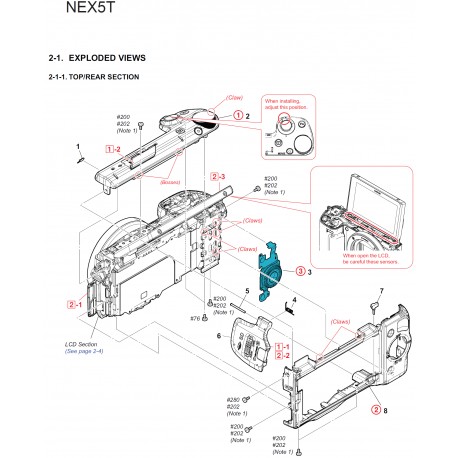 NEX-5T / NEX-5TL / NEX-5TY Sony Camera Exploded Diagram