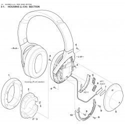 WH1000XM2 Sony Headphone Exploded Diagram