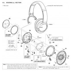 MDR-ZX770BN / MDR-ZX770BT / MDR-ZX780DC Sony Headphone Exploded Diagram
