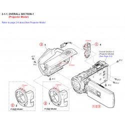 Sony Camera Exploded Diagram for HDR-CX  & HDR-PJ