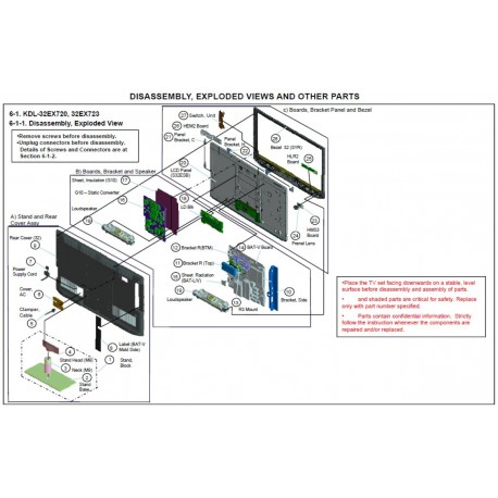 KDL32EX720 Sony Television Exploded Diagram