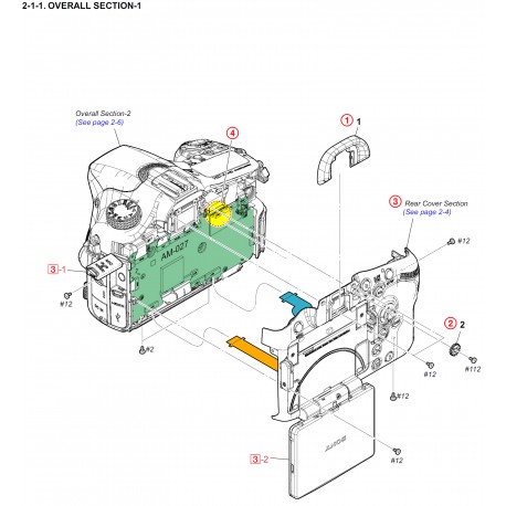 A77 / SLTA77V / A77K / A77L / A77M / A77Q / A77V / A77VK / A77VL / A77VM / A77VQ Sony Camera Exploded Diagram