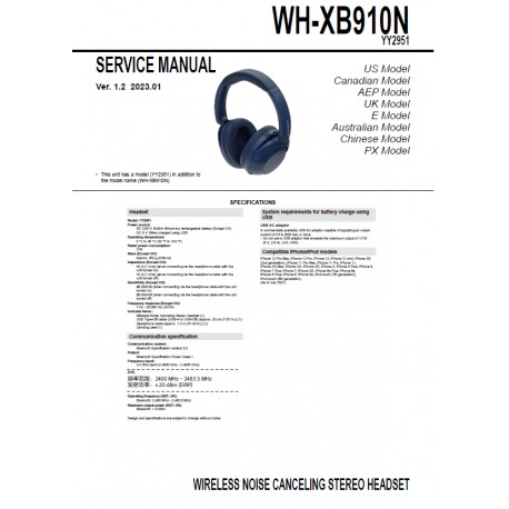 Sony WH-XB910N Service Manual