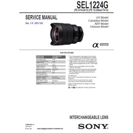 Sony SEL1224G Service Manual