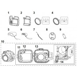 MPK-URX100A Sony Underwater Housing Exploded Diagram
