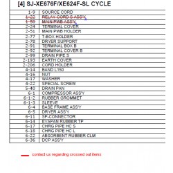 Sharp Refrigerator Exploded Diagram SJ-XE676F-SL / SJ-XE624F-SL