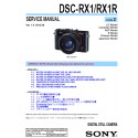Sony DSC-RX1 / DSC-RX1R Service Manual