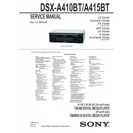 Sony DSX-A410BT Service Manual