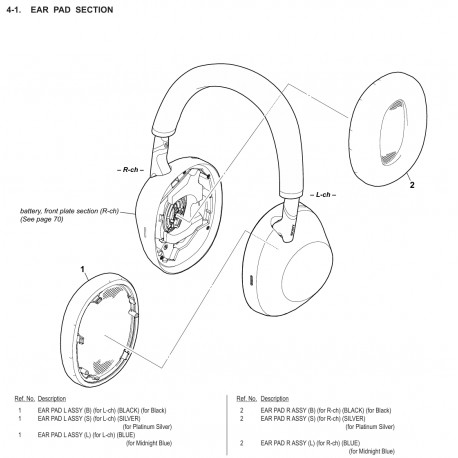 WH-1000XM6 / YY2984 Sony Audio Exploded Diagram