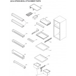 Sharp Refrigerator Exploded Diagram SJ-XP580G-SL / SJ-XP580G-BK