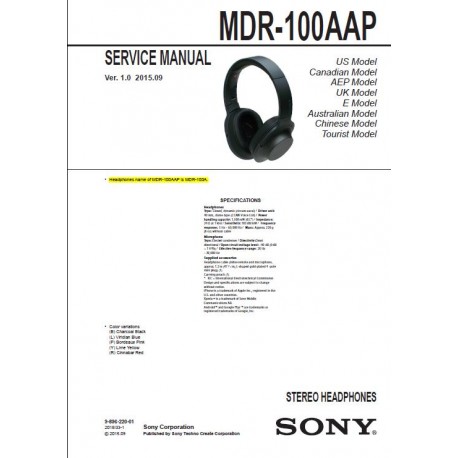 Sony MDR-100AAP Service Manual