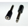 Adaptor - 6.35mm MONO Plug to 3.5mm MONO Socket
