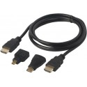HDMI Cable Type A with Micro and Mini Adaptors