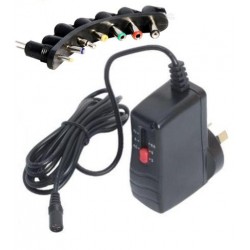 Multi Voltage AC Power Adaptor 12 Watts, 3-12Vdc