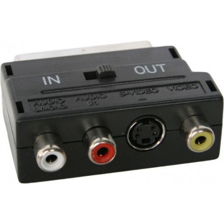 SCART to 3 RCA or S/Video Socket Adaptor