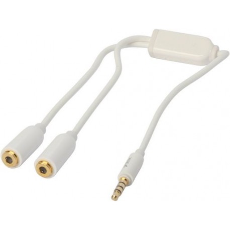 Audio Cord 3.5mm Plug to 2x 3.5mm Sockets 0.2 Metres