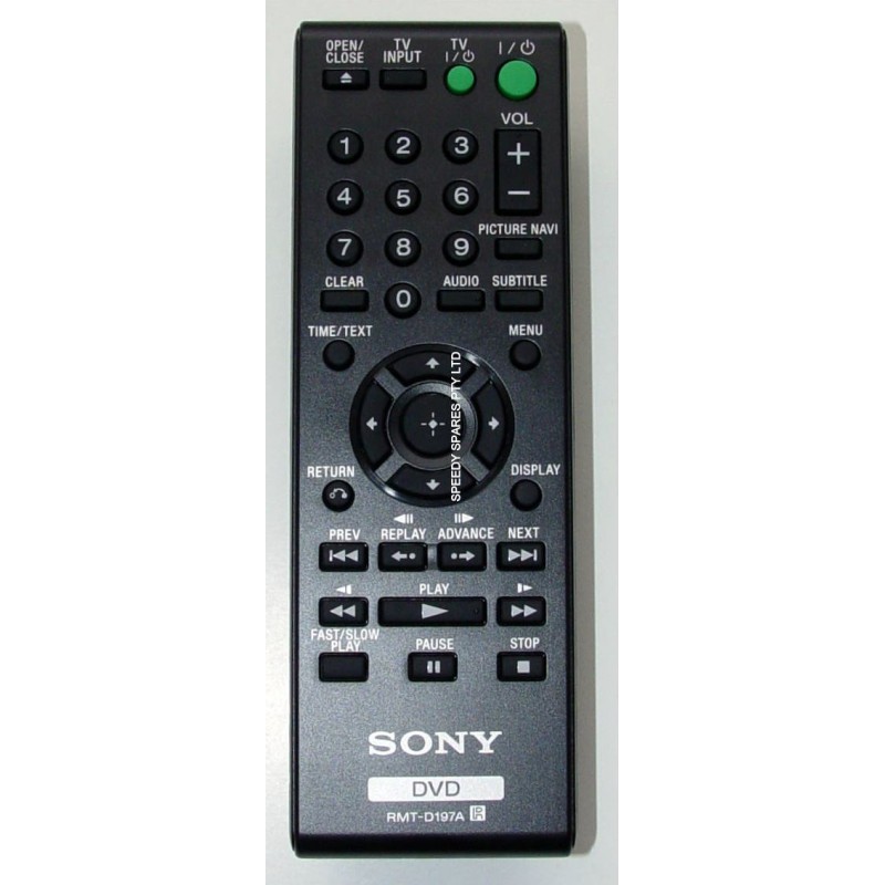Sony RMT-D197A DVD Remote DVP-SR110 S0A1920793A