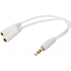 Headphone Splitter Cable Stereo 2way - WHITE