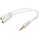 Headphone Splitter Cable Stereo 2way - WHITE