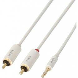Audio Cord 3.5mm Plug to 2x RCA Male - 2 Metres
